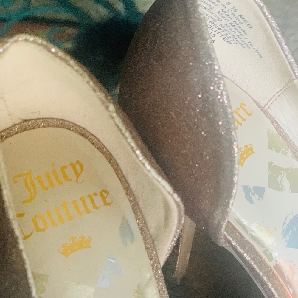 Juicy Couture Glitter Gold heels